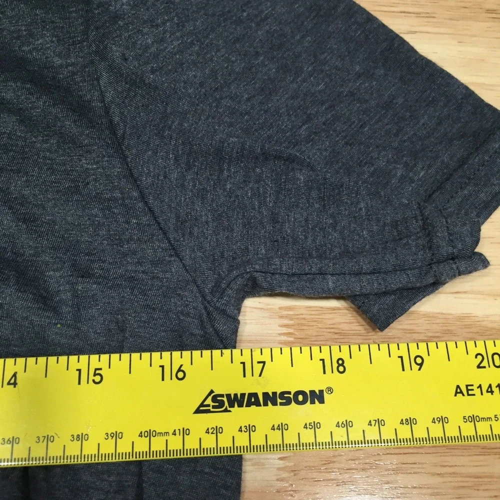Anvil Mens T-Shirt Adventure Is Calling Me Graphic Small Gray Bacon & Co